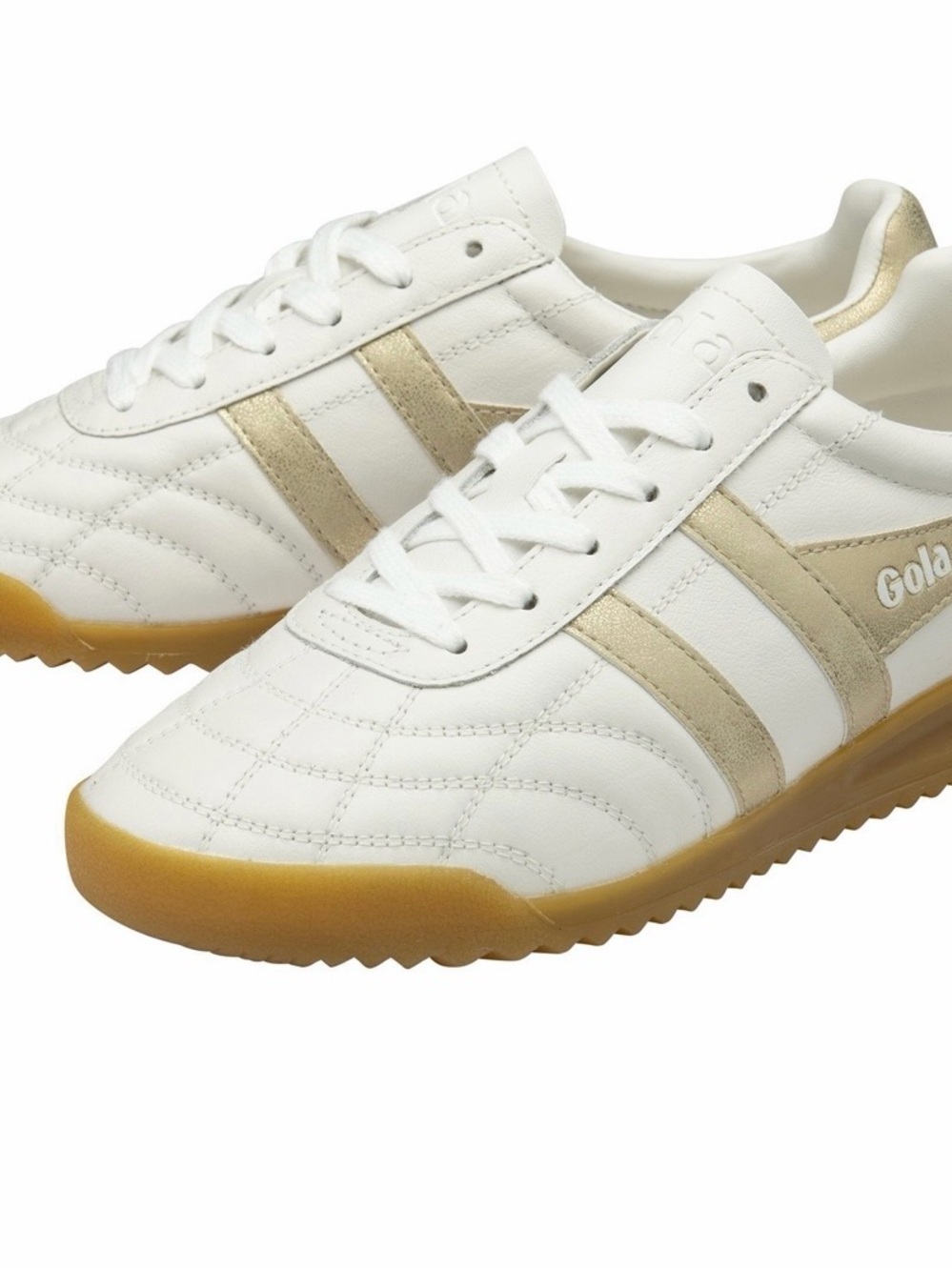 Gola White Athletic Sneakers w/ Gold Stripes worn twice in excellent condition